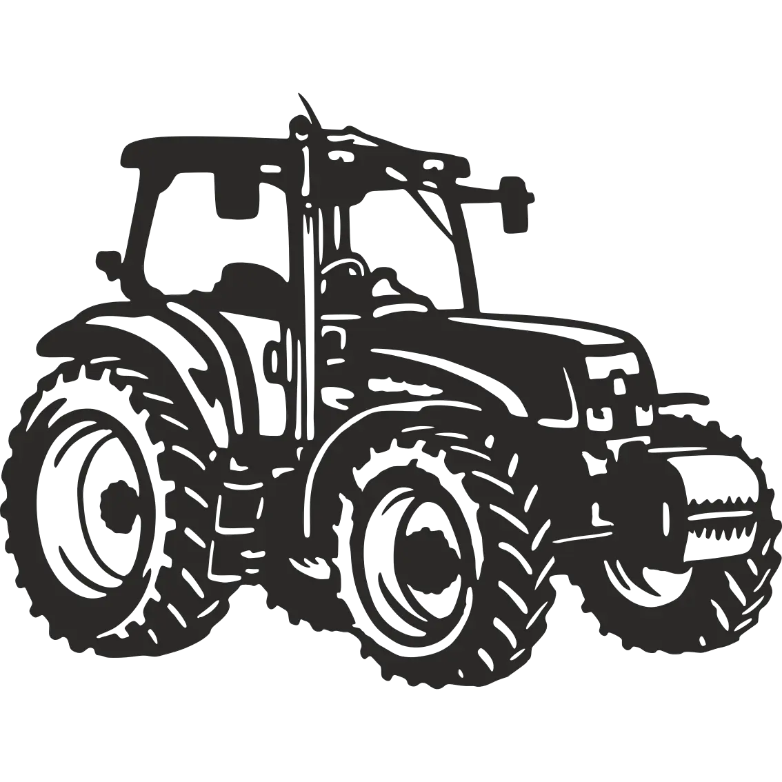 Décor mural tracteur agricole découpé en aluminium noir