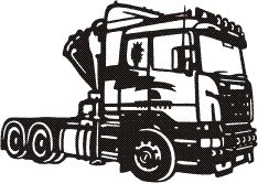 Visualisation de votre décoration murale en métal Tracteur Scania 3E avec grue