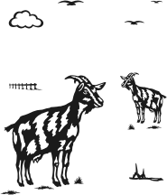 Visualisation de votre décoration murale en métal Chèvres