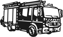 Visualisation de votre décoration murale en métal Camion de pompier