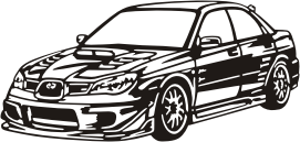 Visualisation de votre décoration murale en métal Subaru STI 9