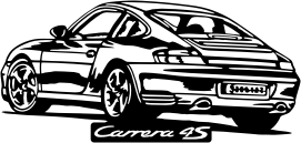 Visualisation de votre décoration murale en métal Porsche Carrera 4S